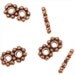 Bali Style Copper Double Daisy Two Strand Spacer Bars 4mm (24) - FCO-2214