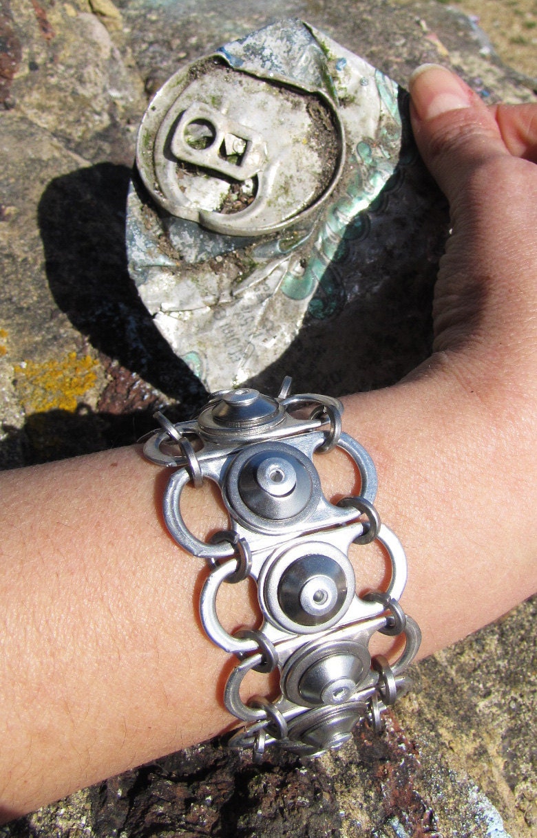Chunky Recycled Metal Ring-pull Bracelet