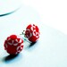 Buy 3 get 4th free - red and white button earstuds