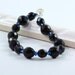 Black Blue Bracelet Beaded Swarovski Crystal Sterling Lobster Clasp