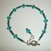 Teal We Meet Again Two . . . Glass Crystal Toggle Anklet