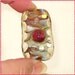 Handmade Lampwork Glass Bead in Rose Pink and White - Focal Tornado Art Bead - SRA - Rose $7.49