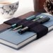 Pencil holder / Navy leather Journal Bandolier