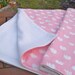 Large Baby Blanket / Towel - Organic Cotton and Double Gauze - Pink Elephants
