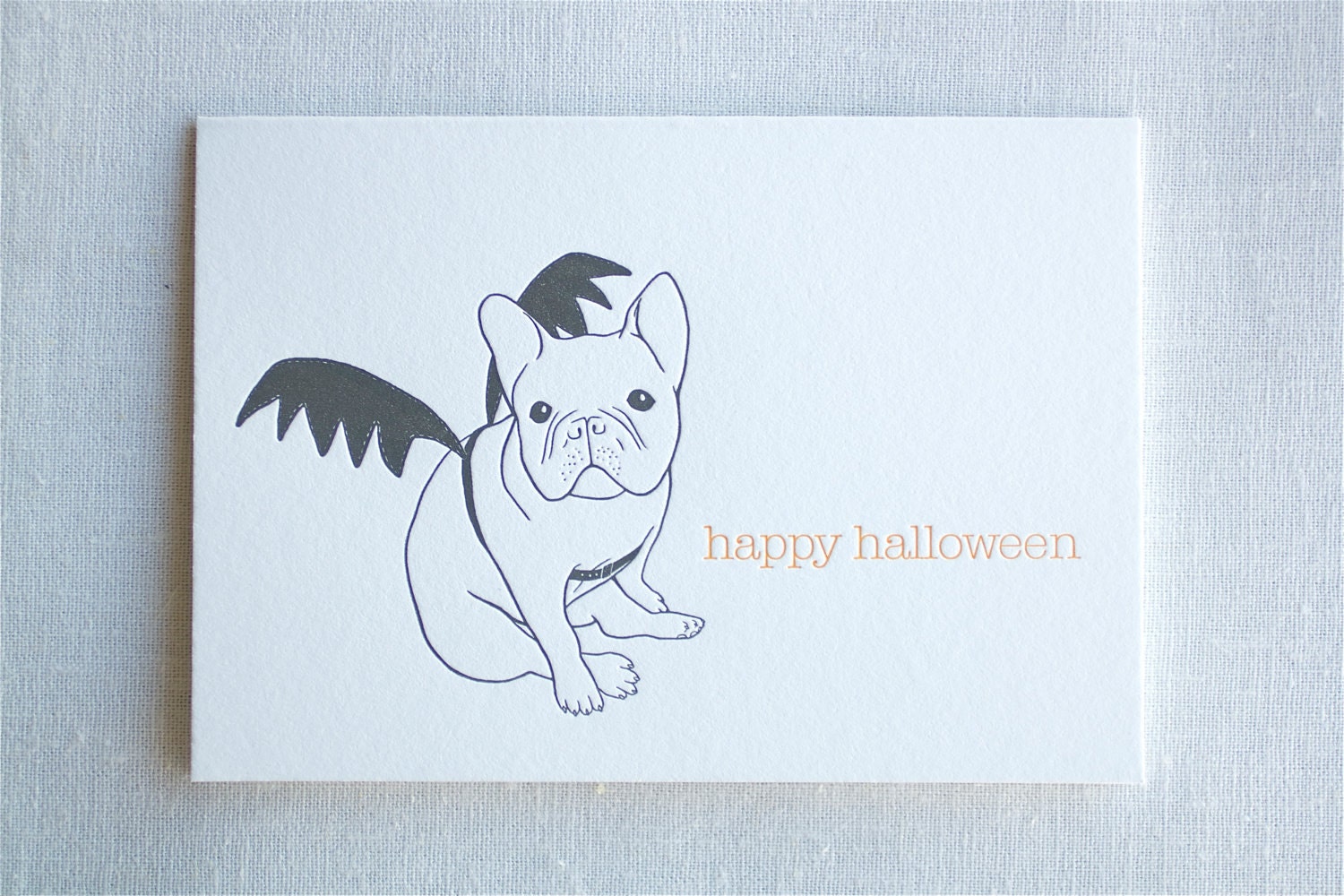 Halloween French Bulldog - Boxed Letterpress Cards