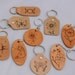 Custom or Personalised leather keyring, personalized key chain / fob, engraved with pyrography