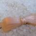 vintage   hair barrette pink bow with polka dots