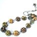 Fabric Necklace Beaded Jewelry  yellow, brown and green