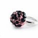 Pink Black Ring Swarovski Crystal Silver Plated by LeelaBijou from etsy.com