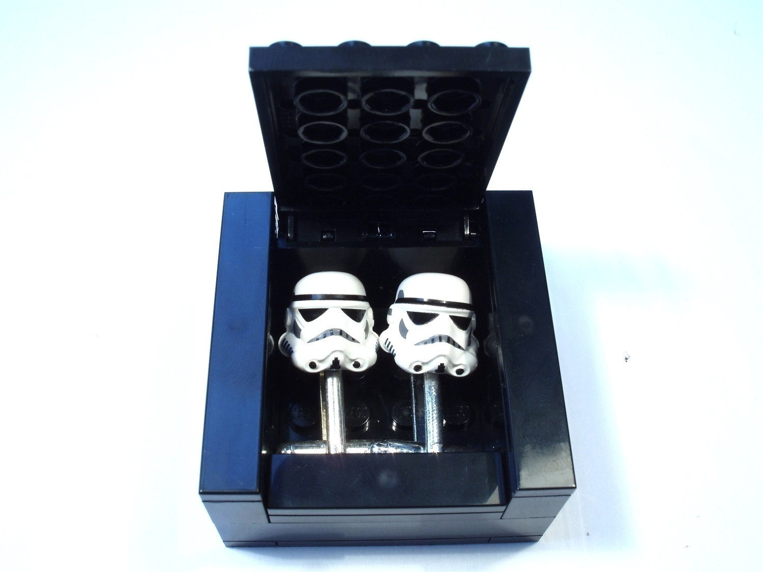 BLACK Cufflinks Gift / Display Box. Handmade with LEGO(r) - cufflinks sold separately