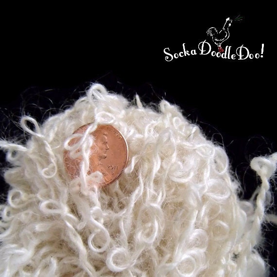 Hand Spun Bouclé Natural Undyed Wool and Mohair