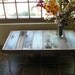 Vintage and Modern Coffee Table - Reclaimed Upcycle Rustic Wood with Vintage Eames Style Steel Hairpin Legs - 48" x 24"