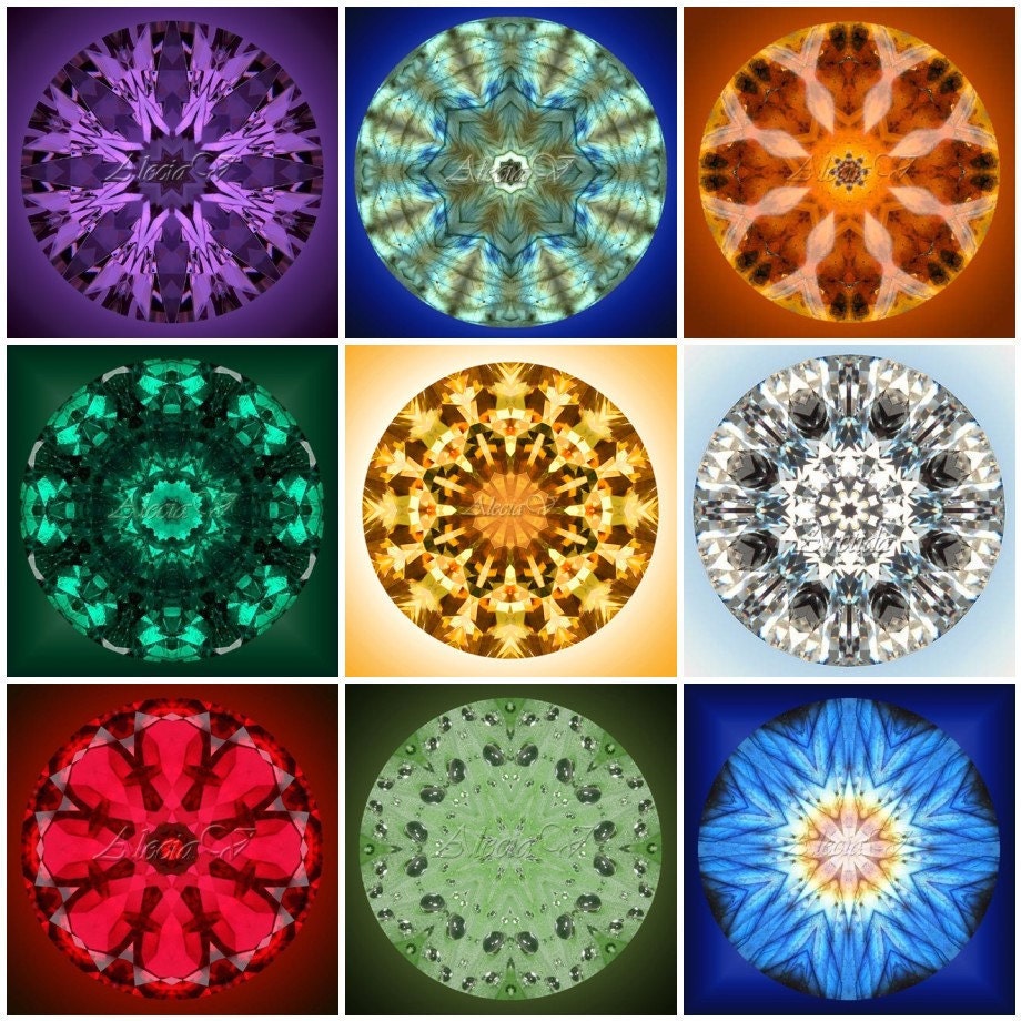Mandala art mandala print 5x5 purple wall art - violet lilac purple gemstone kaleidoscope yoga zen meditation home decor - Amethyst Radiance