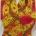 silk scarf painted dyed Southwest Deco warm colors