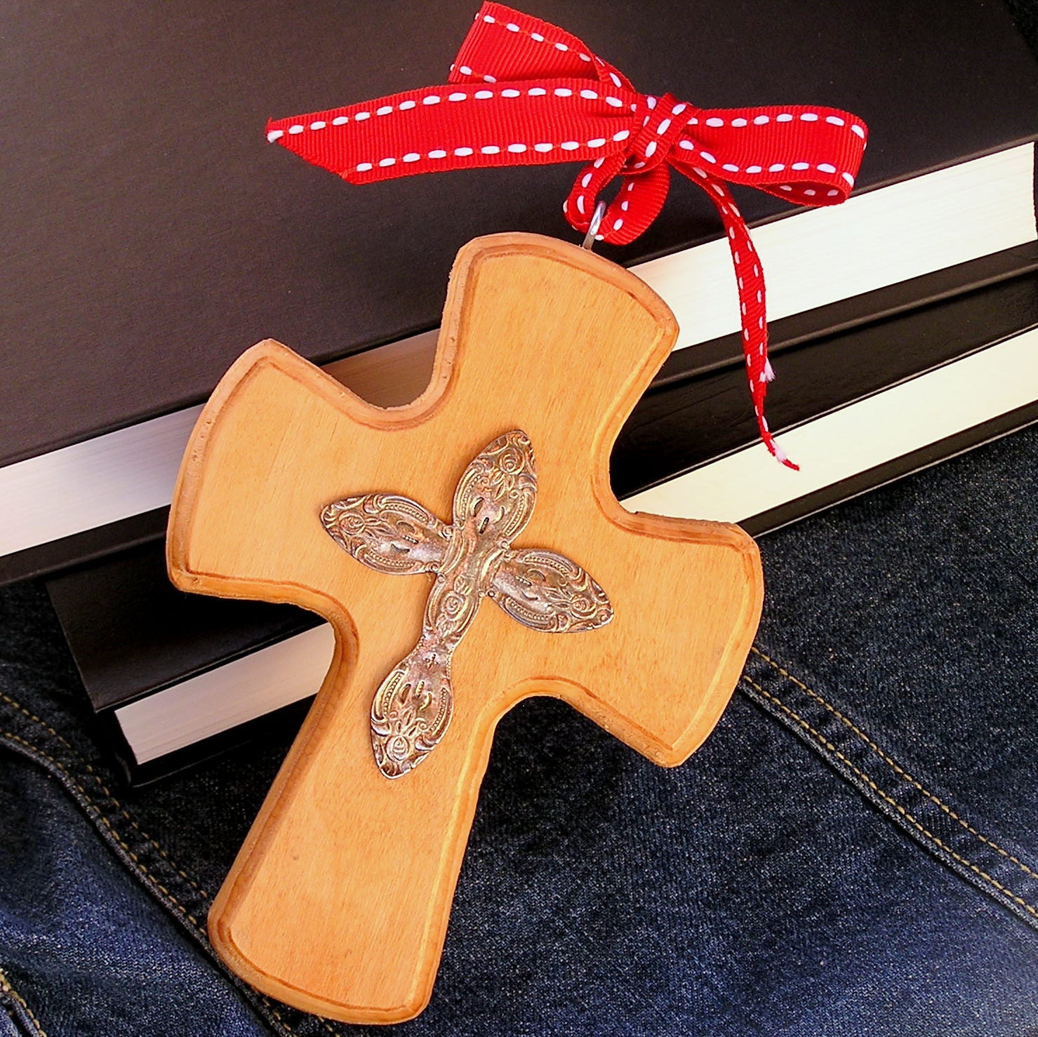 Wood & Silver  Cross