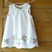Handmade Baby Dress- 24m- Shabby Chic- Vintage Pillowcase Dress- Falling Leaves Embroidery- Heirloom Baby Shower Gift