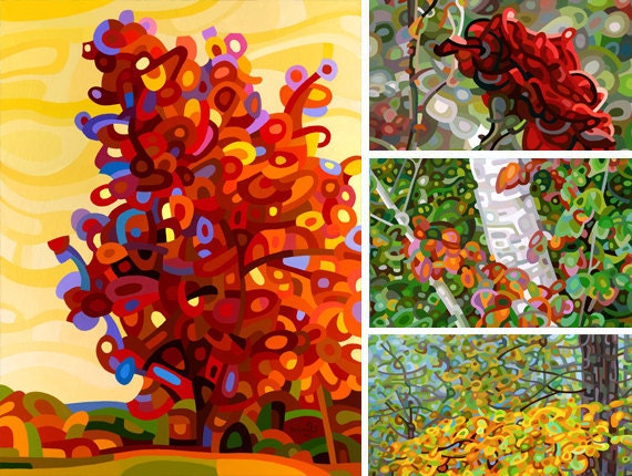 Summer 2 - fine art note print tree rose forest