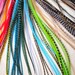 3 feather hair extensions choose your own colors SALE with FREE crimp bead- long hair feathers extension