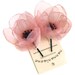 Organza Bridal Bobby Hair Pin Charm Handmade Peach Pink Tulle Head Piece Set of Two - Customizable