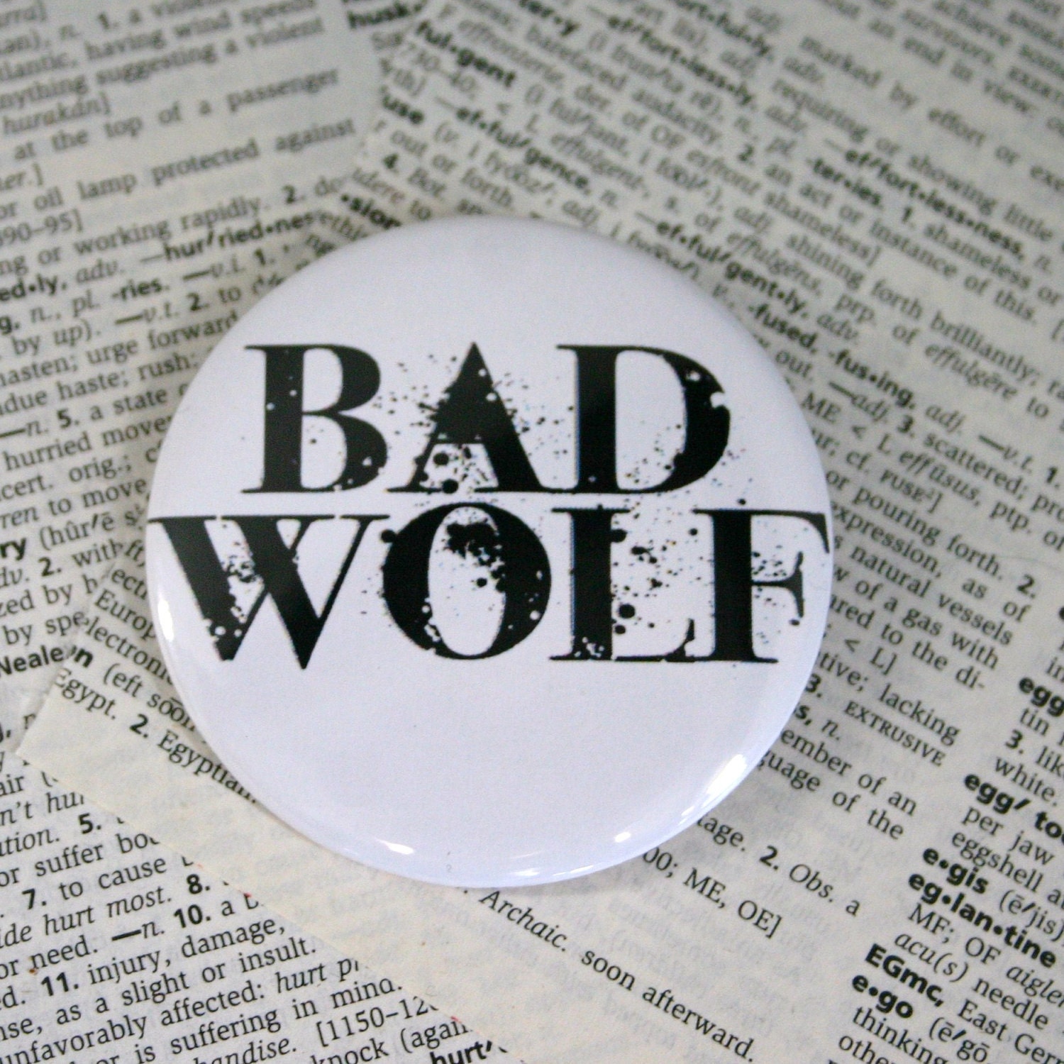 Bad Wolf Dr Who Themed Pinback button