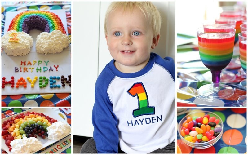 1st Birthday Rainbow Shirt - You choose the SIZE and NAME