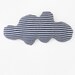 Cuddly CLOUD shaped pillow - white and blue stripes