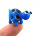 Blue and Purple Turtle Lampworked Glass Bead Figurine