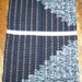 Rag Rug, Handwoven, Stairs and Hallways Pattern - Black, White w/ Rainbow Pinstripes (Inv. ID 14-0911)