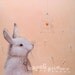 Pink Bunny. Key to your heart. Nursery art. original painting by inAmeliart
