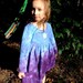 Blue & Violet Fleece Moon Dress for Little Girls