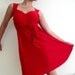 Red Dress- Sweetheart cocktail red dress with a matching ribbon