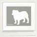 Mod English Bulldog Dog Personalized Silhouette Art Print - 8x10