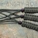Set of 3 OD Green Paracord Lanyards with Glow Ends and Black Skull Beads -  Zipper Pulls