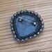 Larvikite bead embroidered brooch