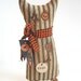 Cat Shelf Sitters, Halloween, Cat, Primitive Shelf Sitter, Ticking Fabric, Green, Mustard, Red, Primitive, Trio, thecattsuglybabies