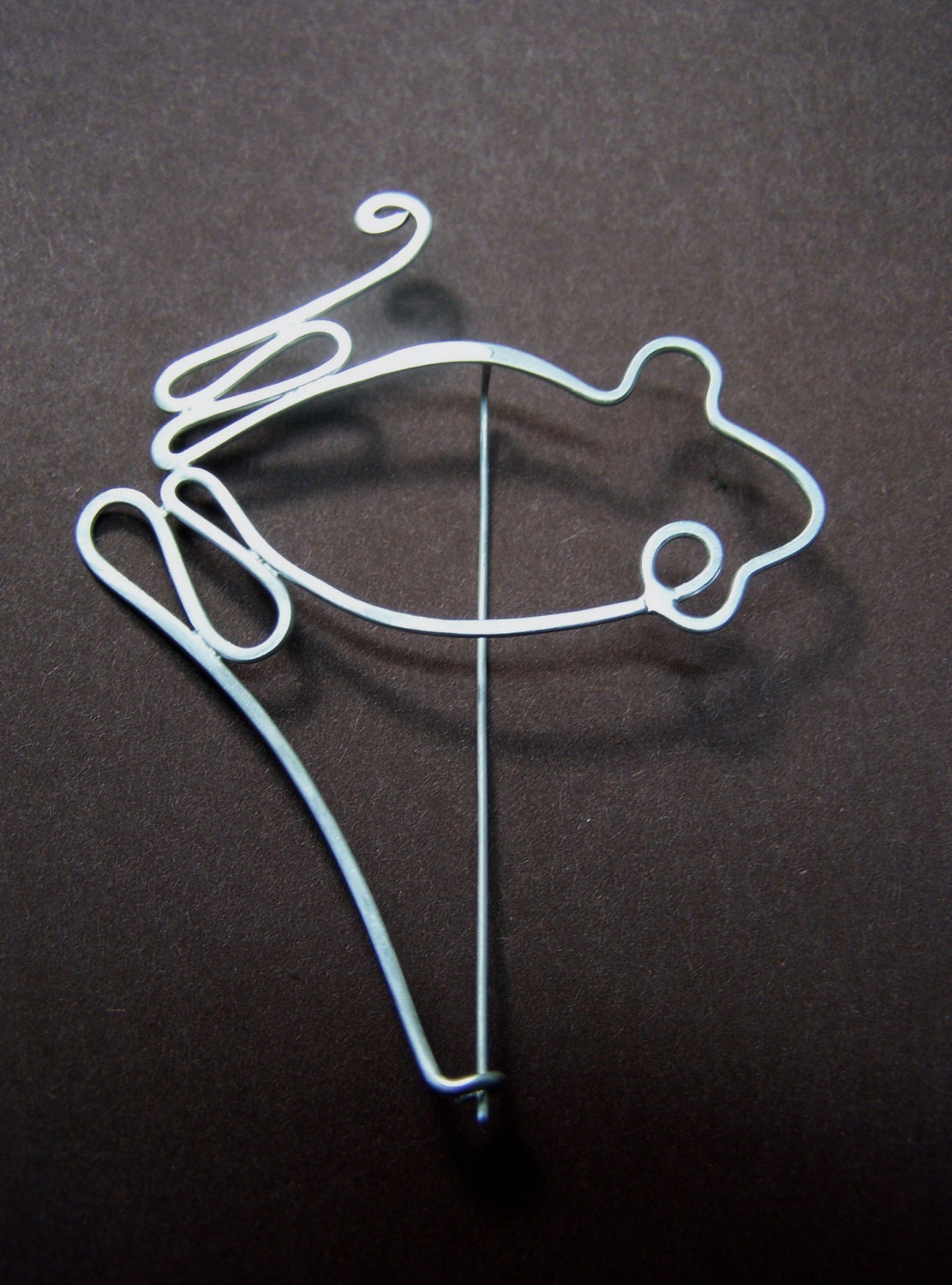 Frog Brooch - Sterling Silver - Hand formed, forged, soldered