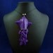Deep Purple Squid Necklace - Polymer Clay Jewelry Pendant