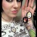 Vishnu Indian hindu Goddess twins Handcrafted Handcasted Metal Pendant Handpainted Black and assembled by myself with a ballchain necklace