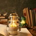 Glass Lamp Industrial Light Wedding Lighting Rustic Decor Bedside Lamp - Vintage Teal or Clear Glass Telegraph Insulator Steampunk Lamp
