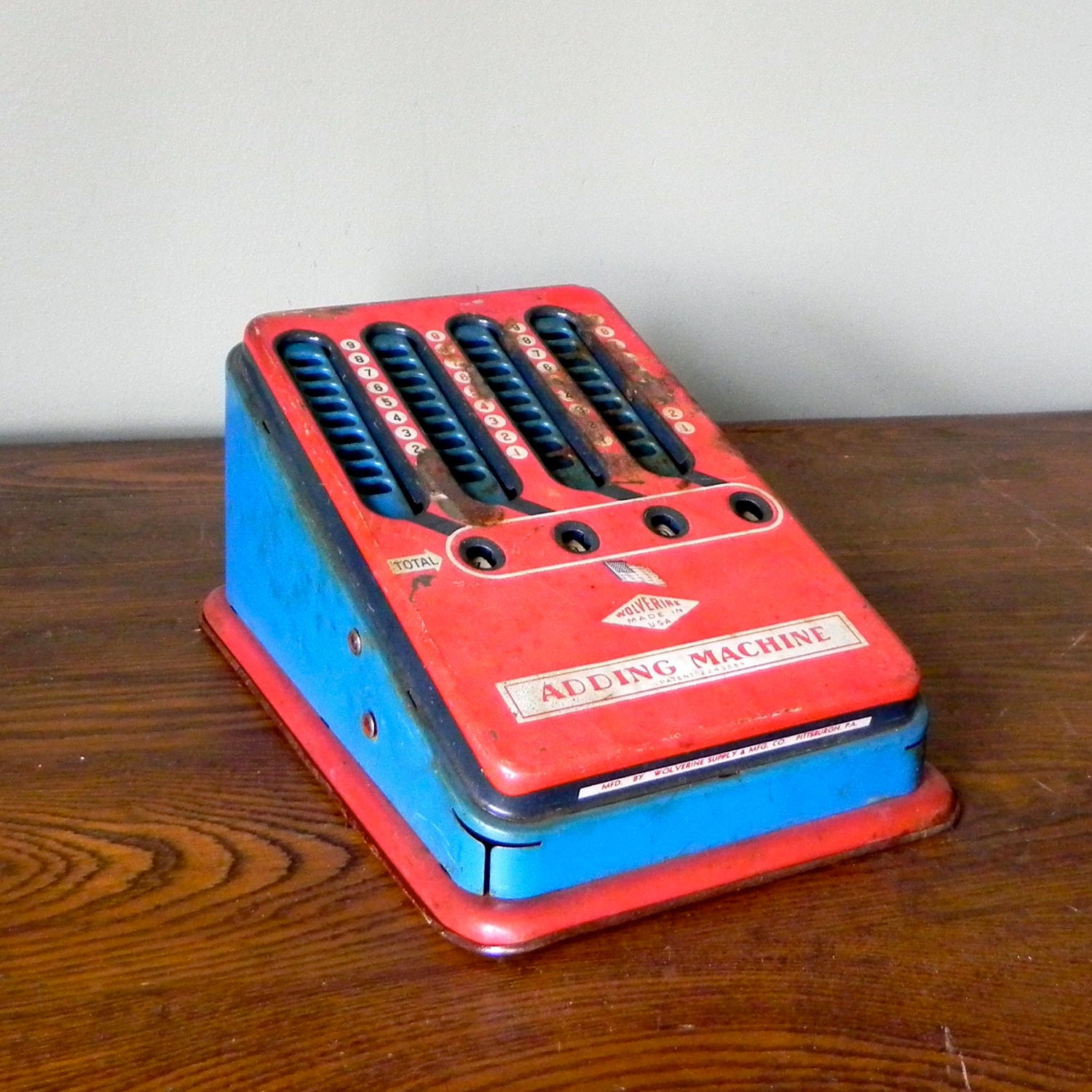 Vintage toy adding machine calculator - Wolverine