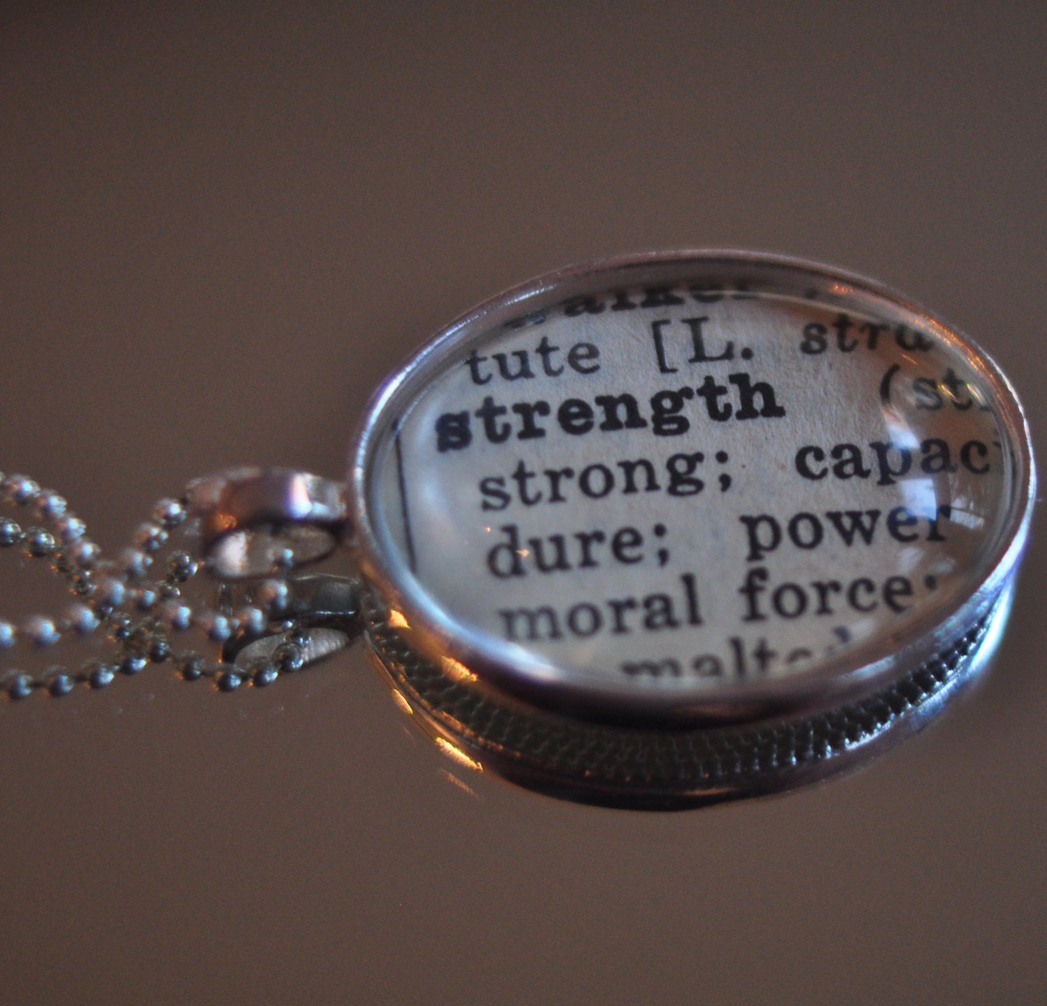 Personalized Vintage Dictionary Word Necklace Pendant- Pick Your Word