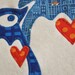 Organic Baby Blanket with Blue Penguins for Baby Boy -- Personalized and Shipped Free