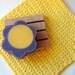 Girls Gift Set : Soap Cloth and Deck Flower Power Purple Yellow
