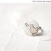 Bird ring - Pink and White - Winter jewelry - Cute gift for her under 20, 25 USD (R010)