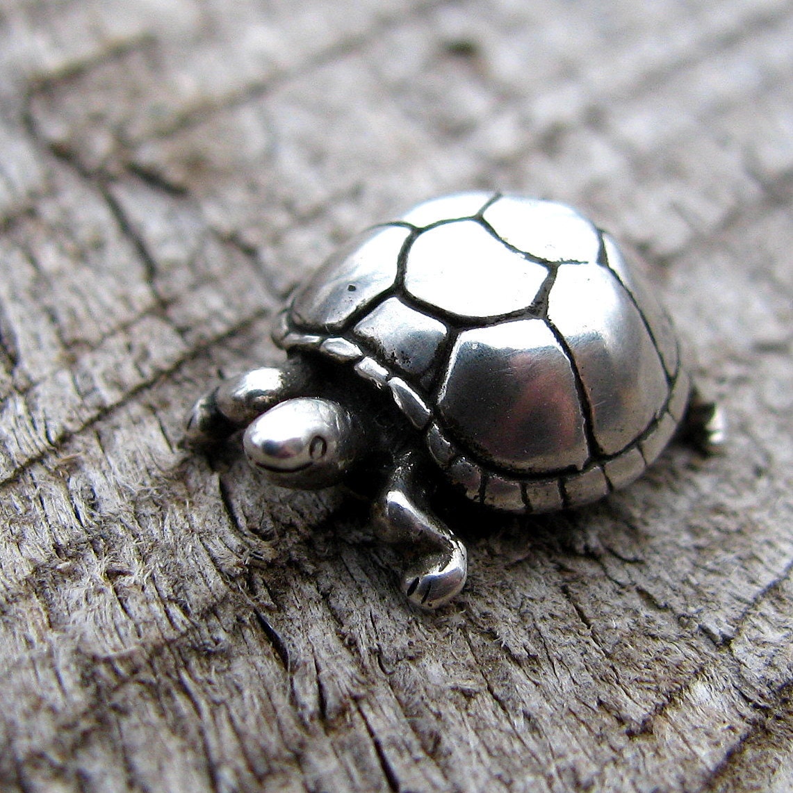 Adorable Silver Turtle Pendant or Charm Sterling Silver, Spring Fashion