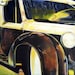 Original 1935 Rat Hot Rod Acrylic Painting Unframed Unstretched Comes Rolled.   Vintage Car Black HUGE 30"x40"