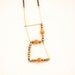Mini Desert Mobile Necklace // Long Mobile Necklace with Orange Aventurine, Brass Beads, and Brass Bars