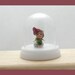 OOAK MICRO miniature gnome polymer clay and wood sculpture with display dome