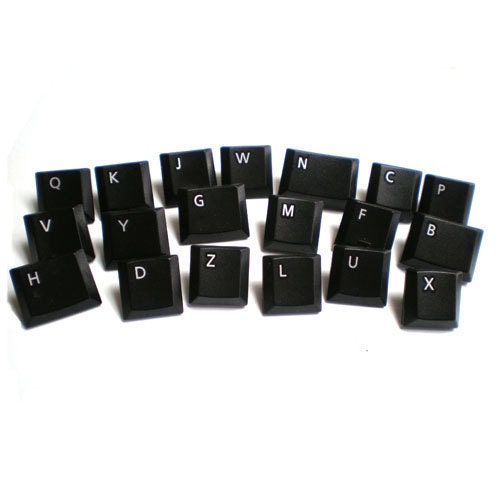 Computer Keyboard  Keys Alphabet Letter Keys Mixed Media Black and White