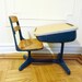 Retro Blue School Desk and Chair